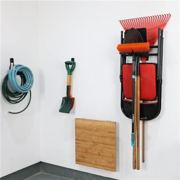 Wall Mount Garage Hooks, 4Pcs Heavy Duty Tool Organizer, 12.4inch Tool Hanger - Picture 7 of 8